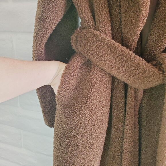 4th & Reckless TAMIL COAST OVERSIZED COAT Womens Faux Shearling Trench SZ XL - Picture 4 of 8